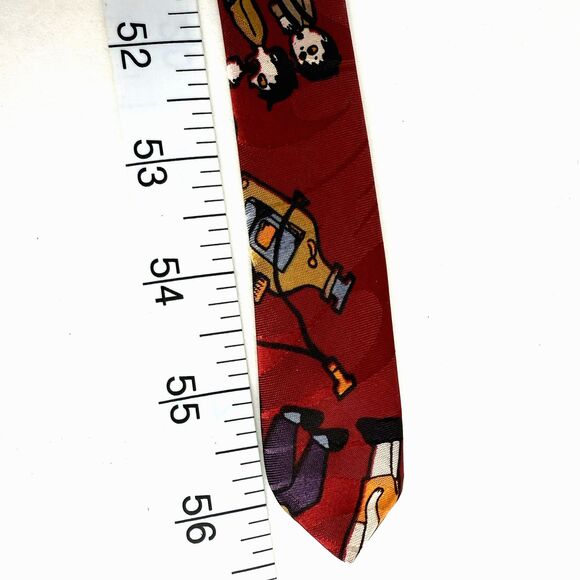 Dimoda DOCTOR PEDIATRICIAN Neck Tie RED Stethoscopes Needles Vintage Necktie - Picture 5 of 5